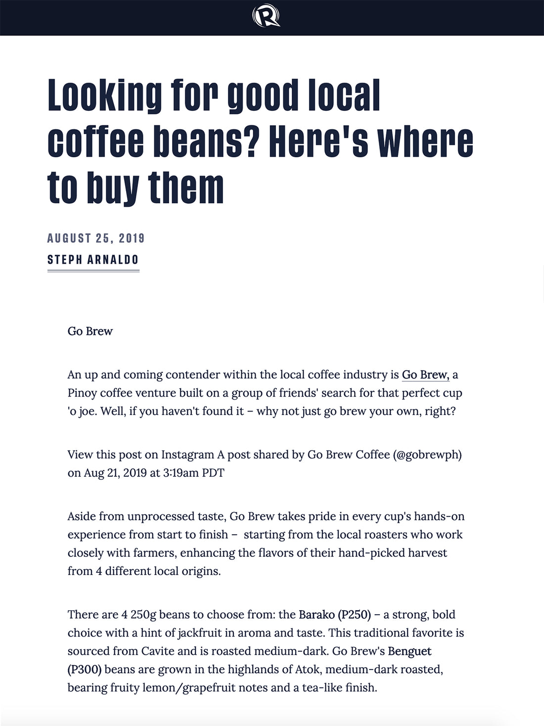RAPPLER: Looking for good local coffee beans? Here's where to buy them
